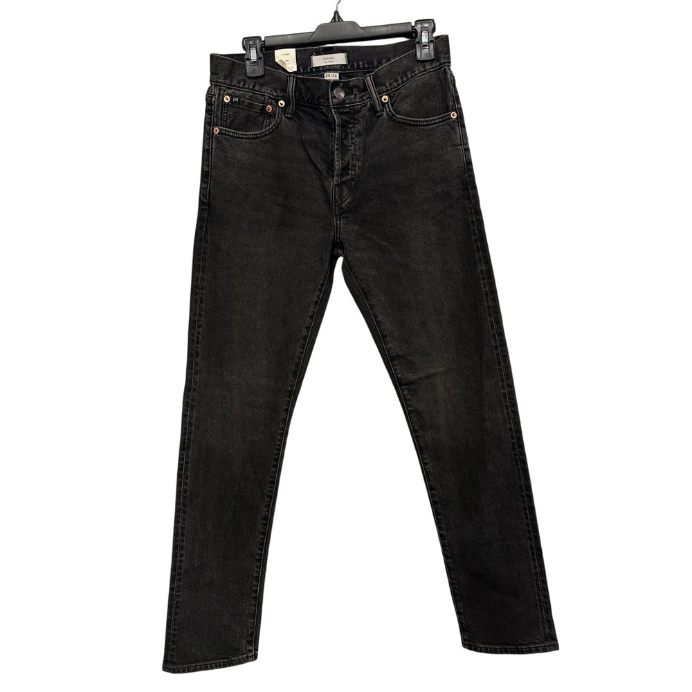 AE77 American Eagle Men Black Classic Selvedge Jeans 28x32 Organic Cotton